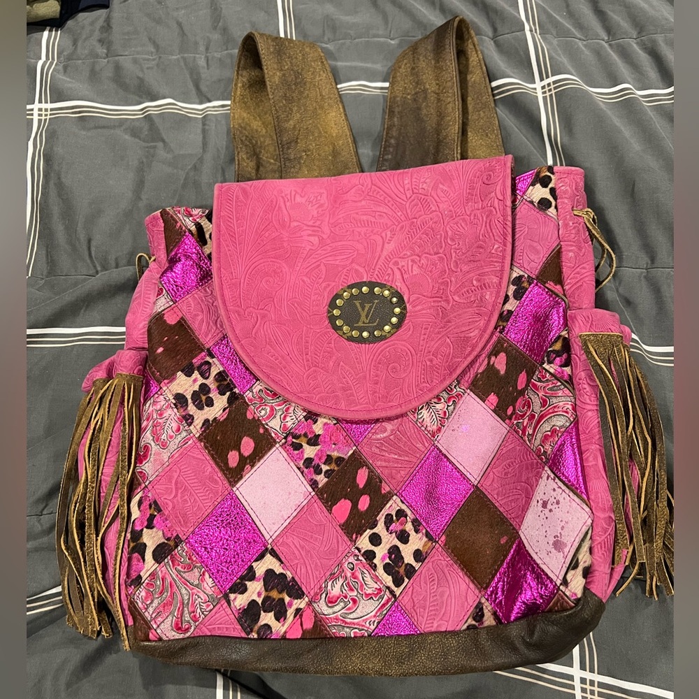 Nwot Keep It Gypsy Pink Patchwork Backpack - image 1